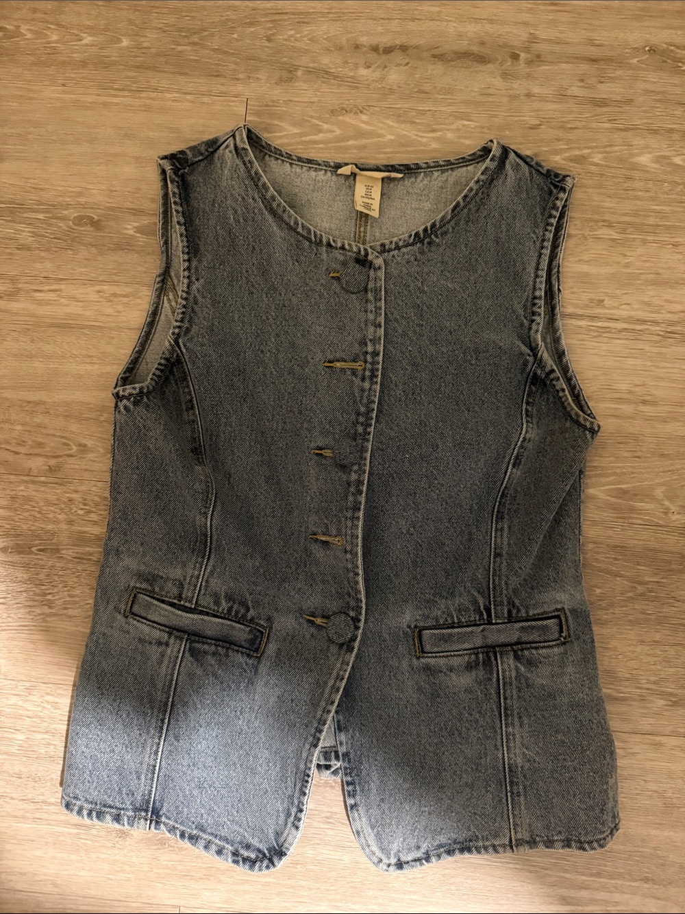 H&M Womens Denim Vest - Gray Wash
